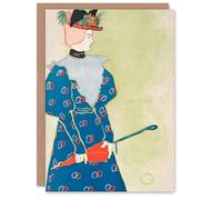 Artery8 Edward Penfield Art Card Woman Holding Umbrella Painting