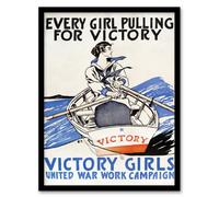 Artery8 Edward Penfield Framed Wall Art Print Every Girl Pulling For Victory - A3 Size
