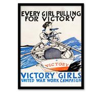 Artery8 Edward Penfield Framed Wall Art Print Every Pulling for Victory in White | Size: A4 Artery8 White A4