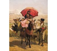 Artery8 Edwin Long On The Way Granada Travel Painting Premium Wall Art Canvas Print 18X24 Inch