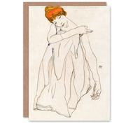 Artery8 Egon Schiele Art Card Female Dancer Line Art Drawing