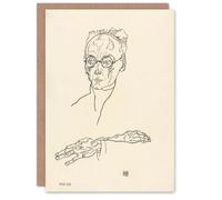 Artery8 Egon Schiele Art Card Franz Blei Line Art Portrait