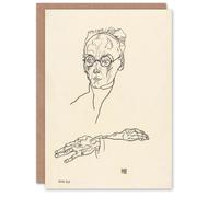 Artery8 Egon Schiele Art Card Franz Blei Line Art Portrait