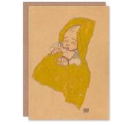 Artery8 Egon Schiele Art Card Infant Portrait in a Changing Pad
