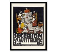 Artery8 Egon Schiele Framed Wall Art Poster for the 49th Secession Exhibition in Black | Size: A4 Artery8 Black A4