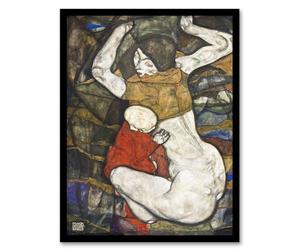 Artery8 Egon Schiele Young Mother Expressionist Painting Framed Wall Art Print Home Décor A3