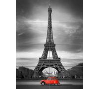 Artery8 Eiffel Tower In Paris Red Car XL Giant Panel Poster (8 Sections)