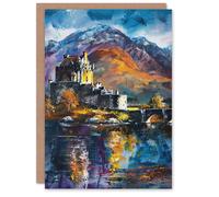 Artery8 Eilean Donan Castle Oil Painting Skye Scotland Greeting Birthday Card Him Her All Blank