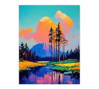 Artery8 El Capitan Merced River Mountain Landscape Living Room Large Wall Art Poster Print Thick Paper 18X24 Inch