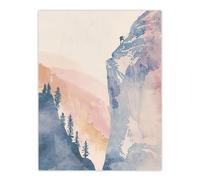 Artery8 El Capitan Yosemite Rock Climber Soft Watercolour Living Room Extra Large XL Wall Art Poster Print