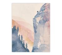 Artery8 El Capitan Yosemite Rock Climber Soft Watercolour Living Room Large Wall Art Poster Print Thick Paper 18X24 Inch