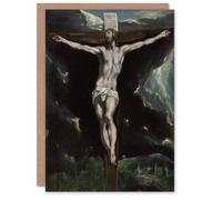 Artery8 El Greco Art Card Christ on the Cross Cropped Oil Painting Artery8 Multicolor