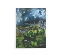 Artery8 El Greco View Of Toledo Spain Canvas Wall Art Print | Size: W18" x H24" Artery8 Multicolor W18" x H24"