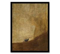 Artery8 El Perro The Drowning Dog By Francisco Goya Framed Wall Art Print A4 : Poetic surreal scene filled with symbolism great for contemplative space or minimalist living room