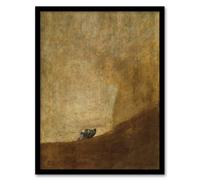 Artery8 El Perro The Drowning Dog Francisco Goya Framed Wall Art Print in Brown | Size: A4 Artery8 Brown A4