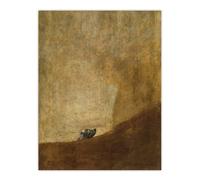 Artery8 El Perro The Drowning Dog Francisco Goya Wall Art Poster Print in Brown | Size: W18" x H24" Artery8 Brown W18" x H24"