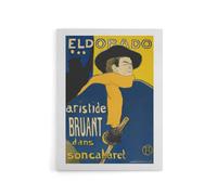 Artery8 Eldorado Aristide Bruant Canvas Wall Art Print Toulouse Lautrec in Blue | Size: W18" x H24" Artery8 Blue W18" x H24"