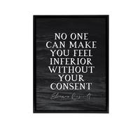 Artery8 Eleanor Roosevelt Slate Quote Framed Canvas Wall Art Print in Grey | Size: W24" x H32" Artery8 Grey W24" x H32"