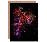 Artery8 Electric Light Motocross Bike Greetings Card in Black Artery8 Black