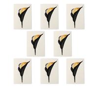 Artery8 Elegant Calla Lily Flower Bloom Black Gold Floral Art Cards Pack of 8 | Size: 8 pack Artery8 Black 8 pack