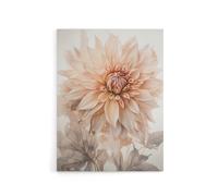 Artery8 Elegant Dahlia Flower Floral Canvas Wall Art Print in White | Size: W12" x H16" Artery8 White W12" x H16"