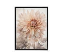 Artery8 Elegant Dahlia Flower Floral Framed Canvas Wall Art Print in White | Size: W12" x H16" Artery8 White W12" x H16"