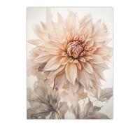 Artery8 Elegant Dahlia Soft Pastel Flower Aesthetic Calm Pastel Tone Petals Extra Large XL Wall Art Poster Print