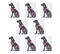 Artery8 Elegant Flower Pattern Great Dane Dog Lover Art Cards Pack of 8, A6 | Size: 8 pack Artery8 Multicolor 8 pack