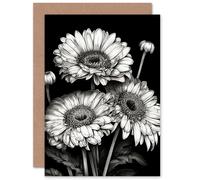Artery8 Elegant Gerbera Flowers Floral for Wife Her Mum Sister Daughter Mom Gran Nan Birthday Thank You Get Well Soon Blank Art Greeting Card