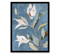 Artery8 Elegant Peace Lily Flower Blooming Soft Floral Living Room Artwork Framed Wall Art Print 18X24 Inch