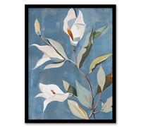 Artery8 Elegant Peace Lily Flower Blooming Soft Floral Wall Art Print - A4 Size