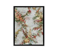 Artery8 Elegant Vintage Flower Pattern Wyatt Framed Canvas Wall Art Print | Size: W24" x H32" Artery8 Multicolor W24" x H32"