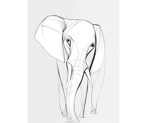 Artery8 Elephant Minimal Line Simple Drawing Illustration Large Wall Art Poster Print Thick Paper 18X24 Inch