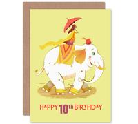 Artery8 Elephant Skates 10th Birthday Greetings Card in Yellow Artery8 Yellow