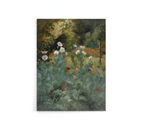 Artery8 Eliphalet Andrews Poppies Wildflower Painting Canvas Wall Art Print in Green | Size: W24" x H32" Artery8 Green W24" x H32"
