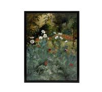 Artery8 Eliphalet Andrews Poppies Wildflower Painting Framed Canvas Art Print in Green | Size: W24" x H32" Artery8 Green W24" x H32"
