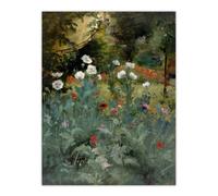 Artery8 Eliphalet Andrews Poppies Wildflower Painting Wall Art Print in Green | Size: W24" x H32" Artery8 Green W24" x H32"