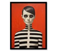 Artery8 Emo Phase By Ryan Ramirez Black On Orange Coral Skeleton Bold Vibrant Halloween Artwork Painting Artwork Framed Wall Art Print A4