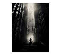 Artery8 Empire State Building Film Noir Metropolis Artwork Black & White Extra Large XL Unframed Wall Art Poster Print | Size: W24" x H32" Artery8 Multicolor W24" x H32"
