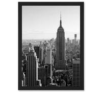 Artery8 Empire State Building New York City USA Black White Photo Artwork Framed Wall Art Print A4 Artery8 Black