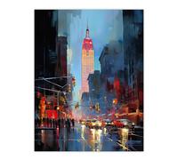 Artery8 Empire State NYC New York Cityscape at Sunset Large Wall Art Poster Print Thick Paper 18X24 Inch