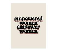 Artery8 Empowered Women Empower Bold Retro Typography Wall Art Print in Beige | Size: W18" x H24" Artery8 Beige W18" x H24"