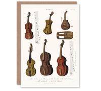 Artery8 Encyclopedia Londinensis Art Card Antique Violin Viola Cello in White Artery8 White