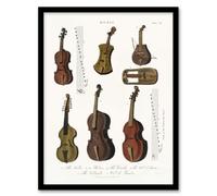 Artery8 Encyclopedia Londinensis Framed Wall Art Antique Violin Viola Cello - A3 Size