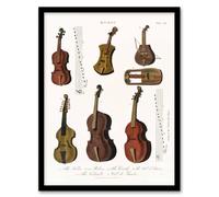 Artery8 Encyclopedia Londinensis Framed Wall Art Antique Violin Viola Cello in White | Size: A4 Artery8 White A4
