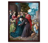 Artery8 Engebrechtsz Christ Taking Leave Of His Mother Art Print Framed Poster Wall Decor 12x16 inch