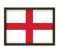 England National Flag Vexillology World Flags Country Region Poster Artwork Framed Wall Art Print A4 Artery8 Brown One Size