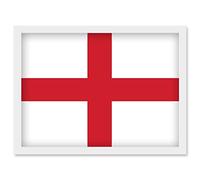 Artery8 England National Flag Patriotic Vexillology World Flags Country Region Poster Artwork Framed Wall Art Print A4