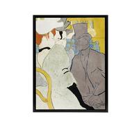 Artery8 Englishman at the Moulin Rouge Framed Canvas Wall Art Print Vintage : Artwork by Lautrec 18x24 Classic Parisian nightlife scene capturing wit, ideal for bars or vintage-inspired living rooms