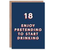 Artery8 Enjoy Pretend Drink 18 Year Old Funny 18th For Him Birthday Card